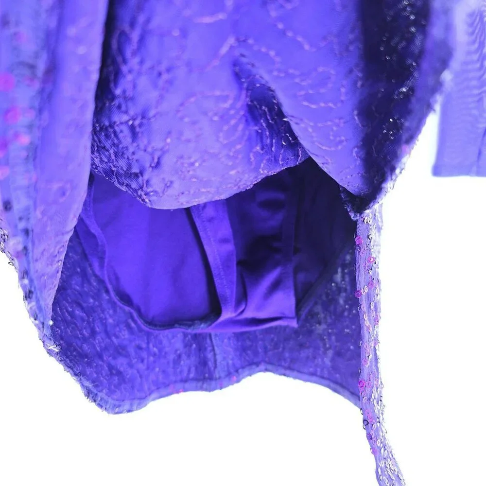 Weissman Purple Sequin Me Against the Music Dance Costume Size M Child